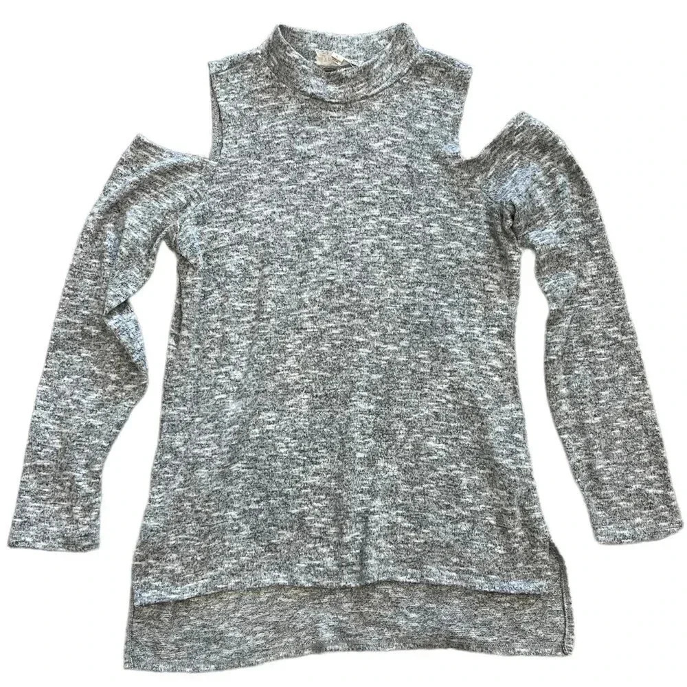 Pink Republic Gray Cold Shoulder Sweater L